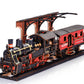 ROBOTIME 3D Puzzle Steam Train Model Building Made of Wood, Railway Model Kit DIY Wooden Puzzle Craft Sets Gift for Adults and C