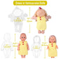Set of 5 Baby Doll Clothes Accessories(NO Doll) with Feeding Bottle,for 12-13-14 Inch Newborn Reborn Alive Baby Doll, Dress Clot