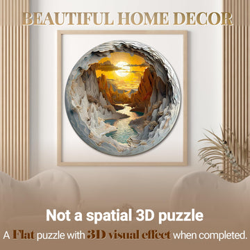 Wooden Puzzle for mature-themeds-3D Vision Effect Wooden Puzzle Unique Shape Advanced Cave Wooden Jigsaw Puzzle for mature-themed  Wood Puzzles Challenge Wooden Jigsaw Puzzle (M-11.4 * 11.4in-200pcs)
