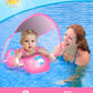 LAYCOL Baby Swimming Float with UPF50+ Canopy, Large Pink, No Flip Over Design for 3-36 Months Pool Safety