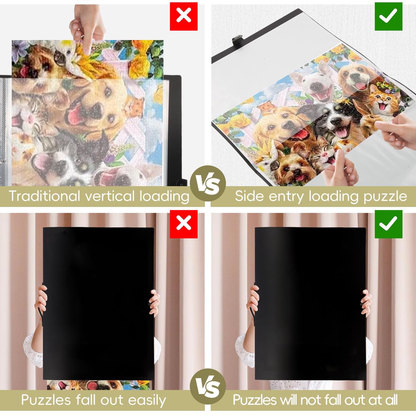 Ymnlwz Puzzle Storage 1000 Pieces, Large-Capacity With 20 Transparent Pockets, Portable, Dustproof And Stain-Proof - Perfect For