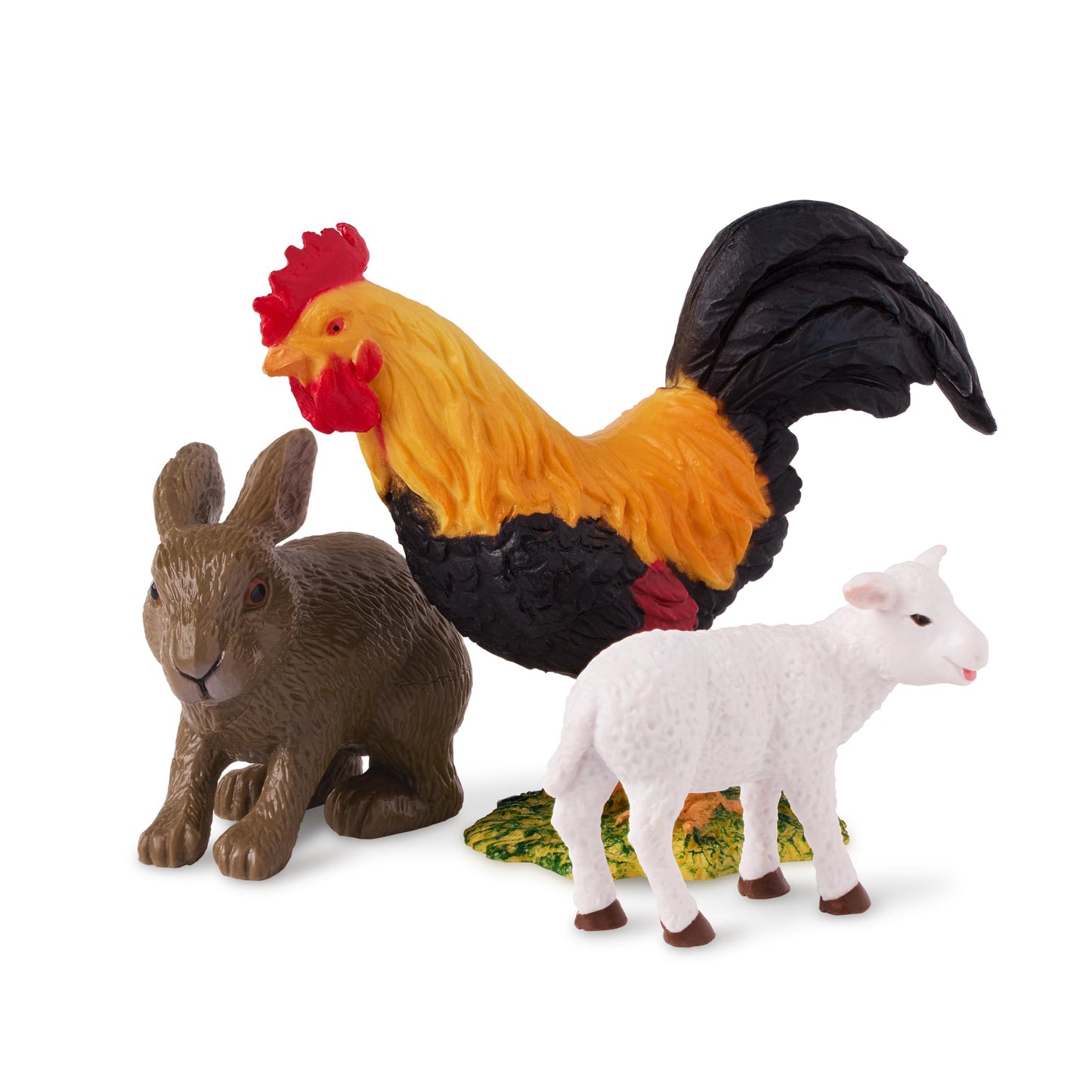 Terra by Battat Toy Farm Animals Set - Realistic 12 Pairs for Imaginative Play, 1-3 Inch, White, Model AN6044BZ