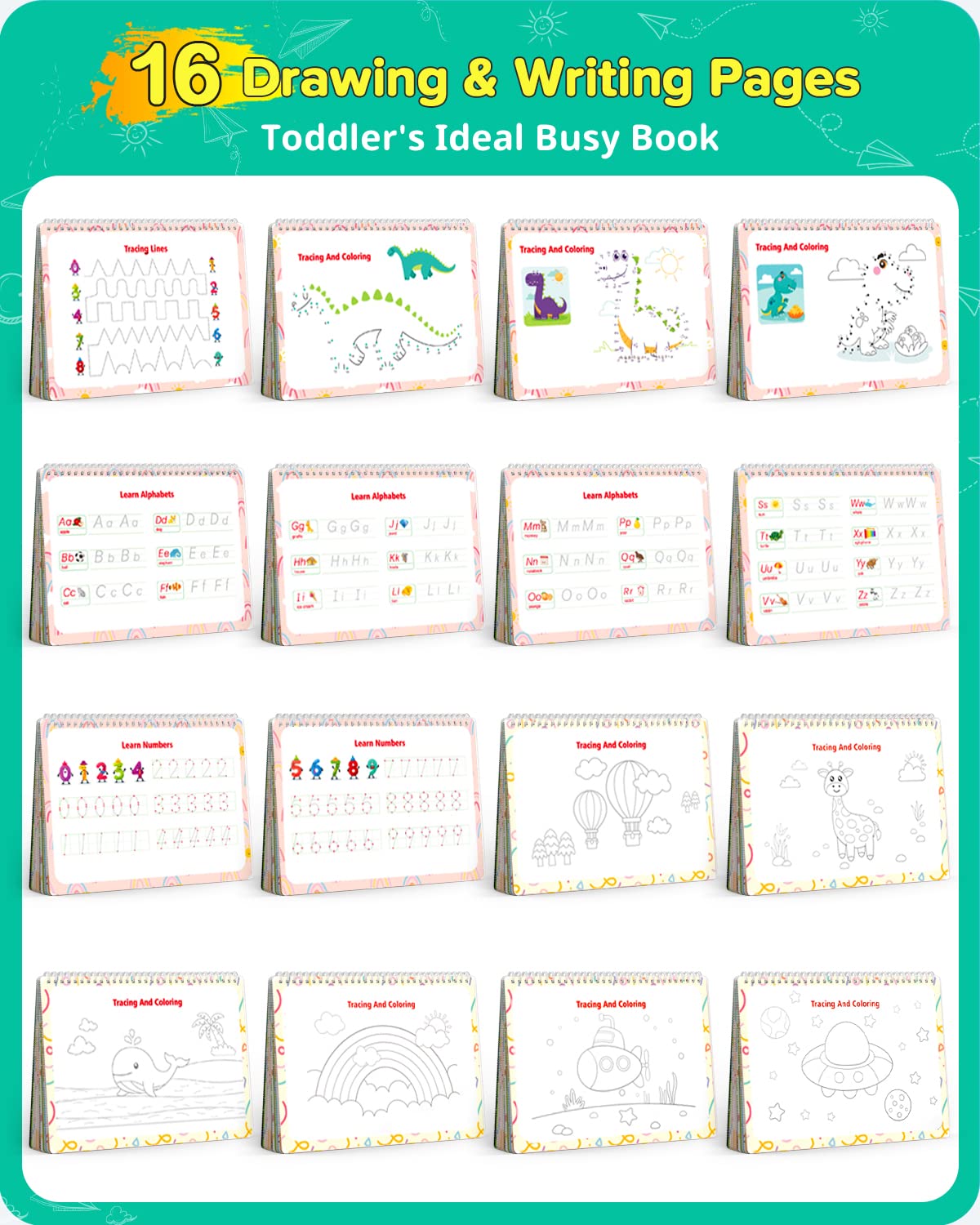 Busy Book for Toddlers,Montessori Preschool Learning Activities,32 Themes Educational Toys for 1-3,Autism Learning Materials Toy