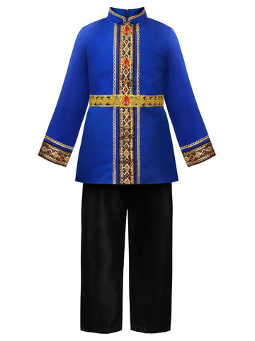 ReliBeauty Kids King Costume Set for Boys & Girls - Red Robe & Crown, Size 3T/100, Perfect for Dress-Up Parties & Halloween