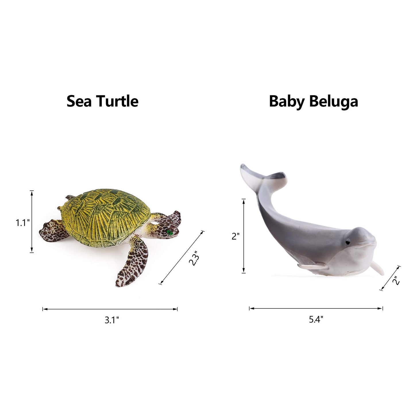 Uandme 8Pcs Sea Animal Figures Realistic Ocean Animal Figurines Toy Playset For Kids Cake Toppers Decoration