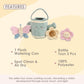 MON AMI Spring Watering Can Play Set with Rattles - 4 Pc Set, Stuffed Plush Gardening Set for Kids with Watering Can, 2 Pcs Flow