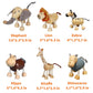 6 Pack Bendable Wooden Animal Figurines Toys, Smooth Natural Wood Zoo Jungle Safari Animals Figures Toys, Preschool Learning & Education Toys For Toddlers Kids