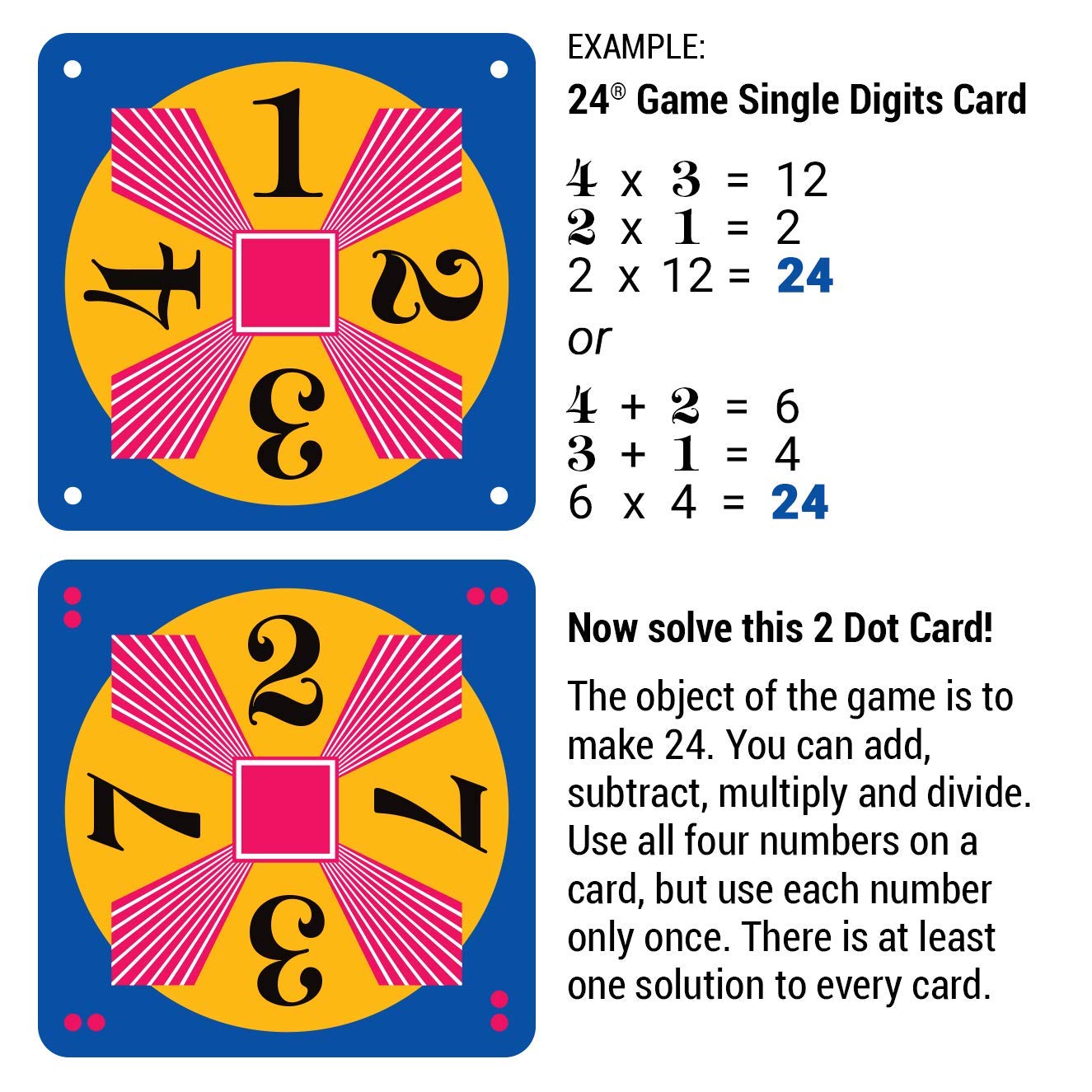 24 Game 96-Card Deck: Integers Math Card Game