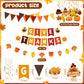 Tiamon 63 Pcs Thanksgiving Decorations Give Thanks Banner Fall Leaf Garland Turkey Pumpkin Hanging Swirls Decor Triangular Bunti