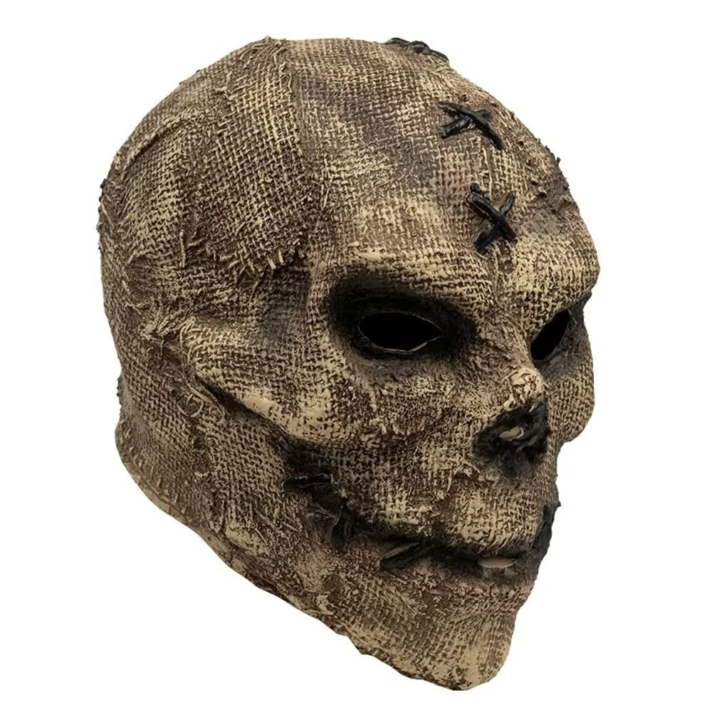 Bulex Scary Skull Mask Horror Ghost Devil Scary Face Creepy Latex Halloween Masquerade Party Cosplay Headgear Prop