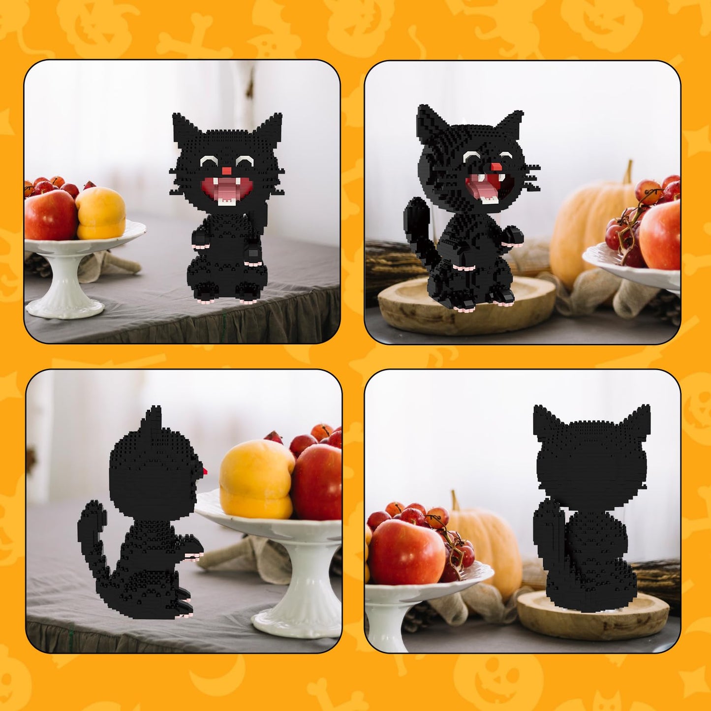 Larcele Micro Building Blocks Set, Diy Mini Building Toy Bricks For Age Over 12 Years, 1188 Pieces Kljm-05 (Black Cat 2)