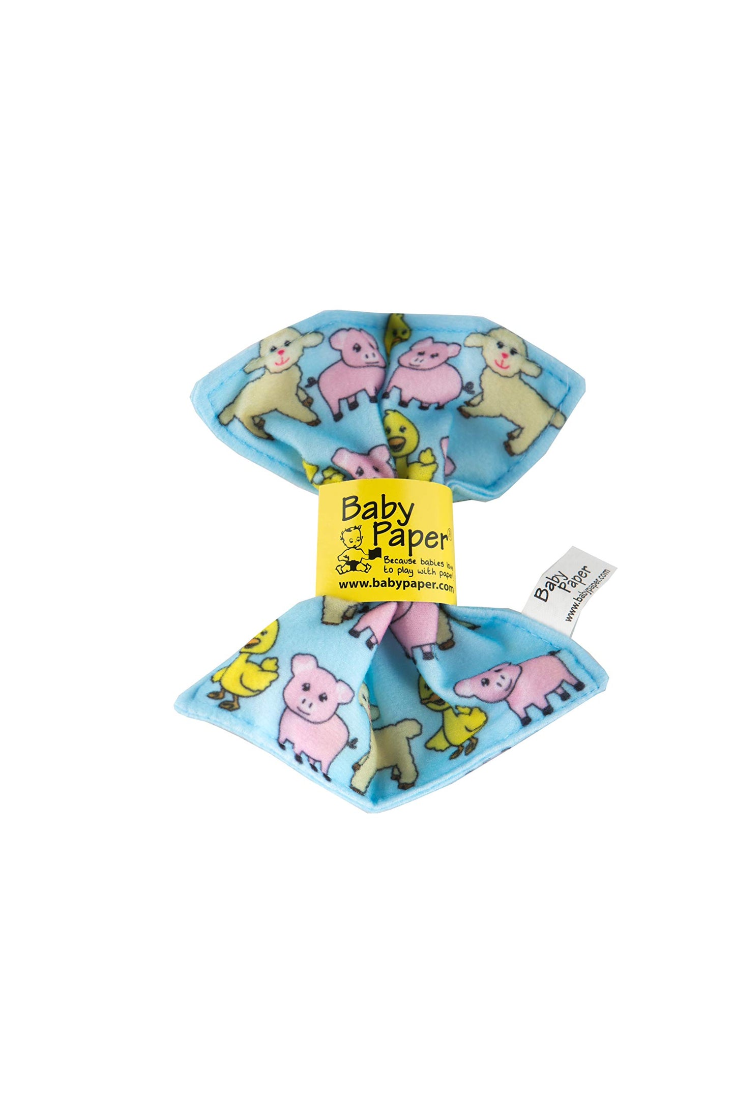 Original Baby Paper - Crinkle Teether And Sensory Toy For Babies And Infants | Farm Animal Print | Non-Toxic, Washable | Great F