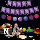 Zwiebeco Space Birthday Party Decoration Supplies - Outer Space Happy Birthday Banner Bunting Garland Hanging Paper Kit For Kids