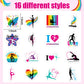 Beyumi Gymnastics Art Girl Stickers - 1000Pcs Gymnastics Stickers In 2 Rolls For Kids Waterproof Vinyl Athletic Art Girl Decals For Gymnast Party Decor Phone Laptop Bottle Notebook Luggage Classroom