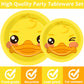 gisgfim 96 Pcs Duck Plates and Napkins Party Supplies Duck Themed Party Tableware Set Duck Birthday Party Decorations Favors for