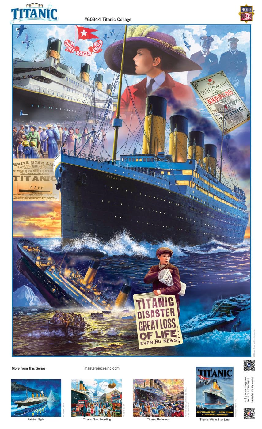 MasterPieces 1000 Piece Jigsaw Puzzle - Titanic Collage - Cardboard - 19.25"x26.75"