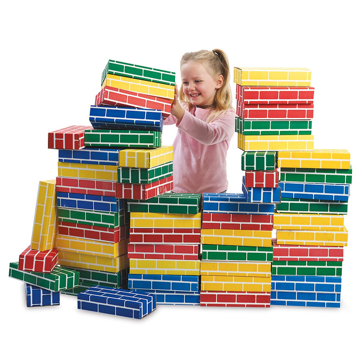 Lillian Vernon Primary Building Bricks - Kids Cardboard Bricks, Each 9' X 4' X 2' (Set Of 24)