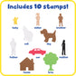 READY 2 LEARN Giant Stampers - Family Members - Set of 10 - Easy to Hold Foam Stamps for Kids - Arts and Crafts Stamps for Displ