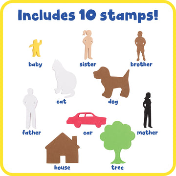 READY 2 LEARN Giant Stampers - Family Members - Set of 10 - Easy to Hold Foam Stamps for Kids - Arts and Crafts Stamps for Displ