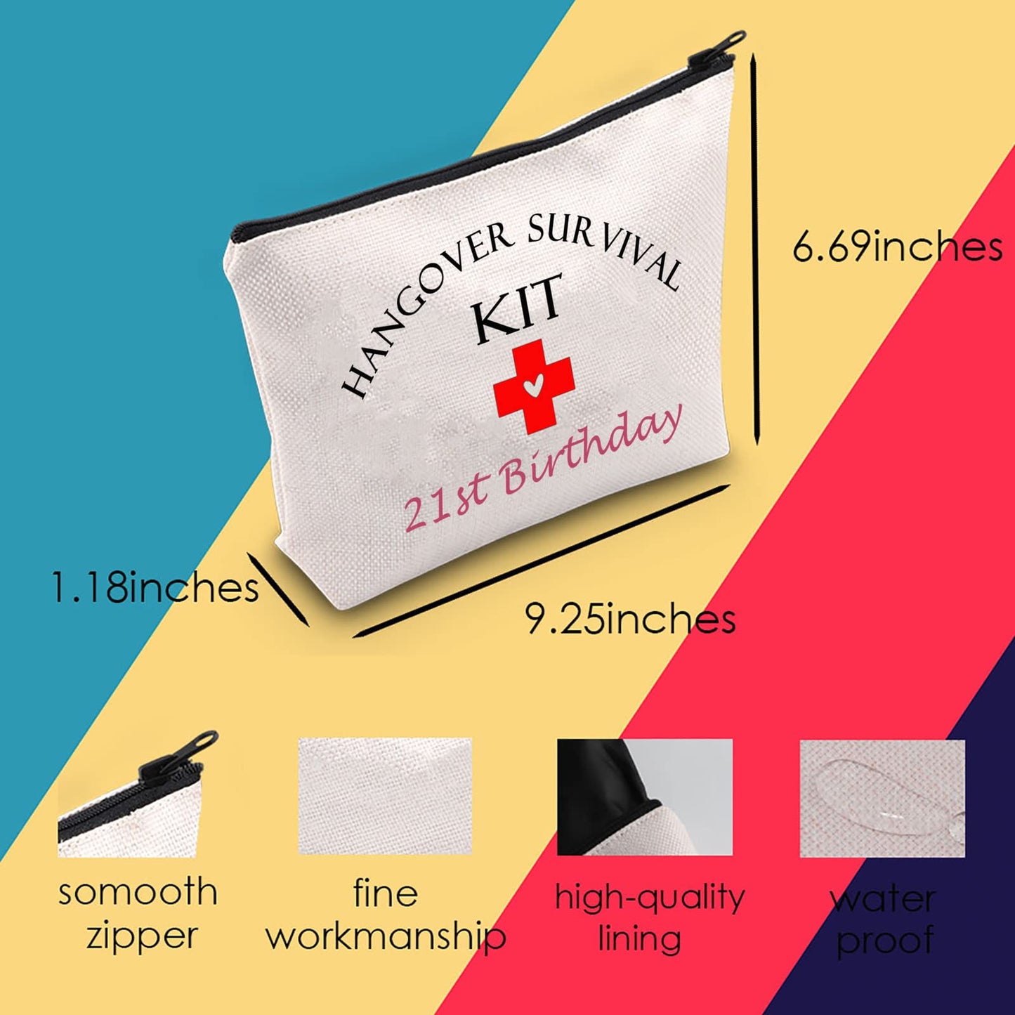 Mnigiu 21St Birthday Hangover Kit - Pouch - Favor Bag