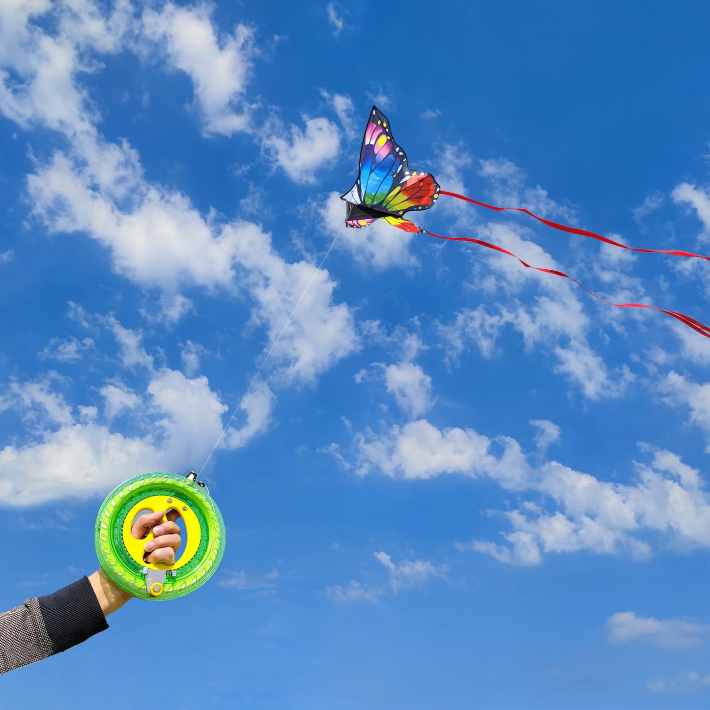 Kaiciuss Pair Of Butterfly Kites With Reels Set, 55 X 28 Butterfly Kites For Kids & Adults, Each Spool Comes With Safety Lock An