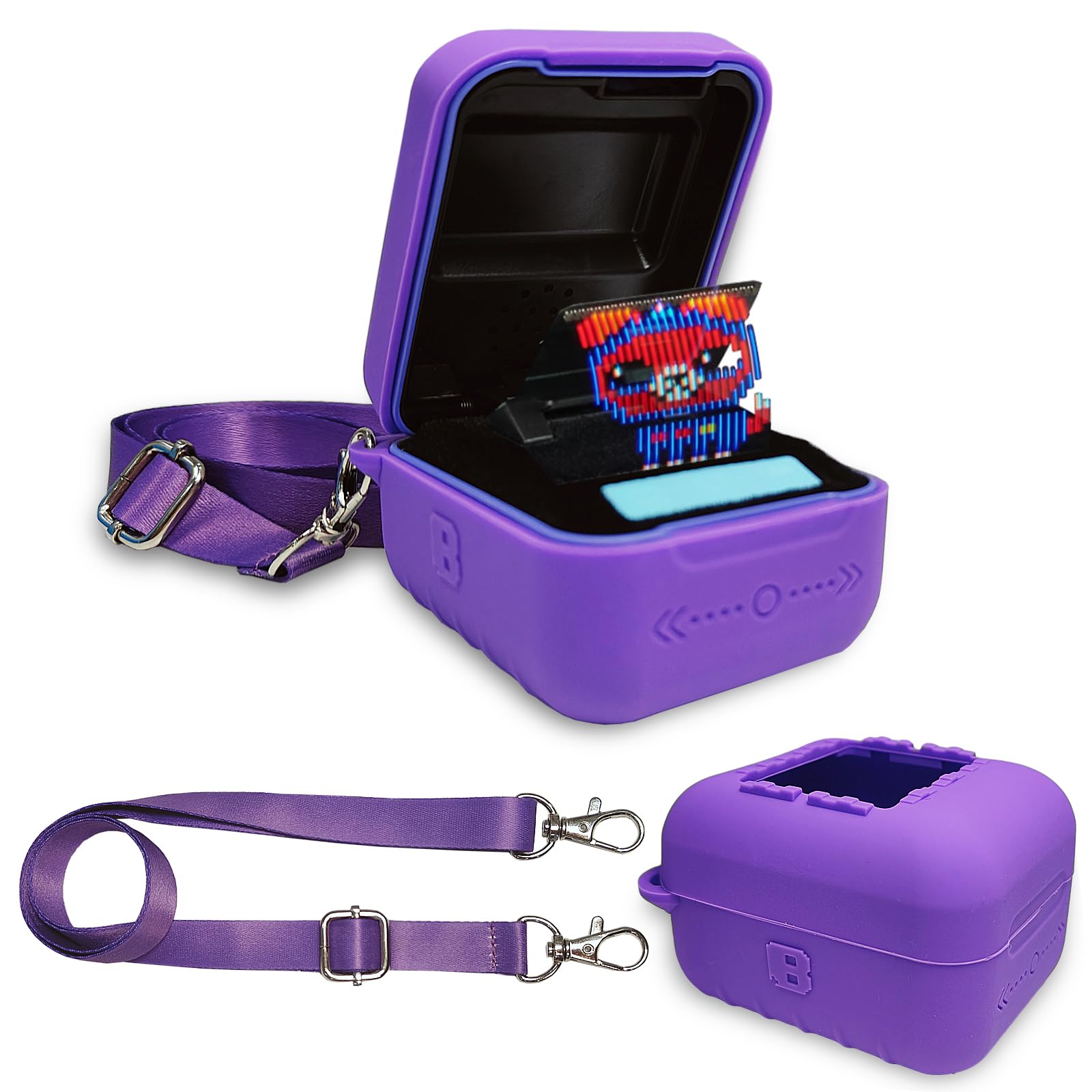 Jchpine Silicone Cover Case For Bitzee Interactive Toy Digital Pet And Case, Protective Skin Sleeve For Bitzee Virtual Electronic Pets Accessories (For Original 15 Animals) (Purple)