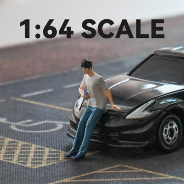 Kivcmds Painted Figure 1:64 Scale Mini Model Trains Architectural Plastic People Figures Leaning Man Figure Model,Suitable For M