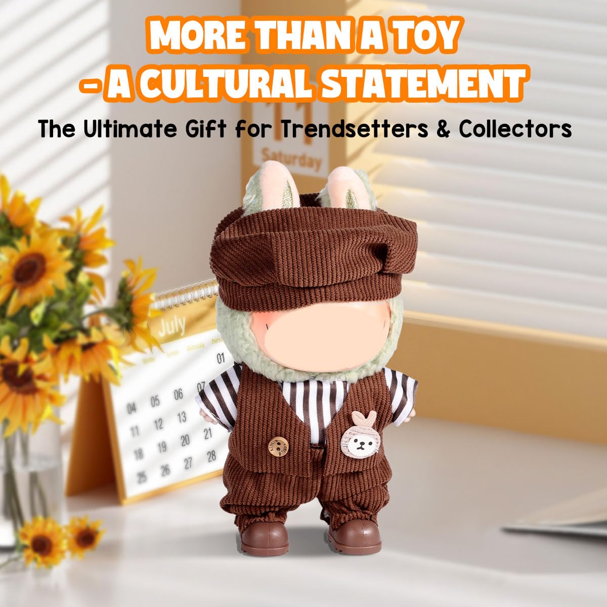 AICase for Labubu Clothes/for Labubu Outfits Clothes Set for 17cm Lububu Doll 3 Piece Set Hat Clothing for LA BUBU  Boys and Girls Stylish Adorable Dolls Clothes Accessories (No Doll)_08