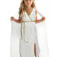 JPXH Greek Costume Kids Children's Goddess Dress Athenian Style Clothing Girl's Roman White Dres-M