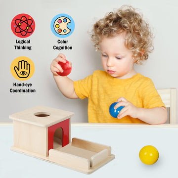 Adena Montessori Wooden Toy For 6-12 Month Baby 3 Balls,Sorting And Stacking Colorful Learning Education Toy For Toddler Kid 1-2 Year Old, Preschool Girl And Boy Gift(Full Size Typical)