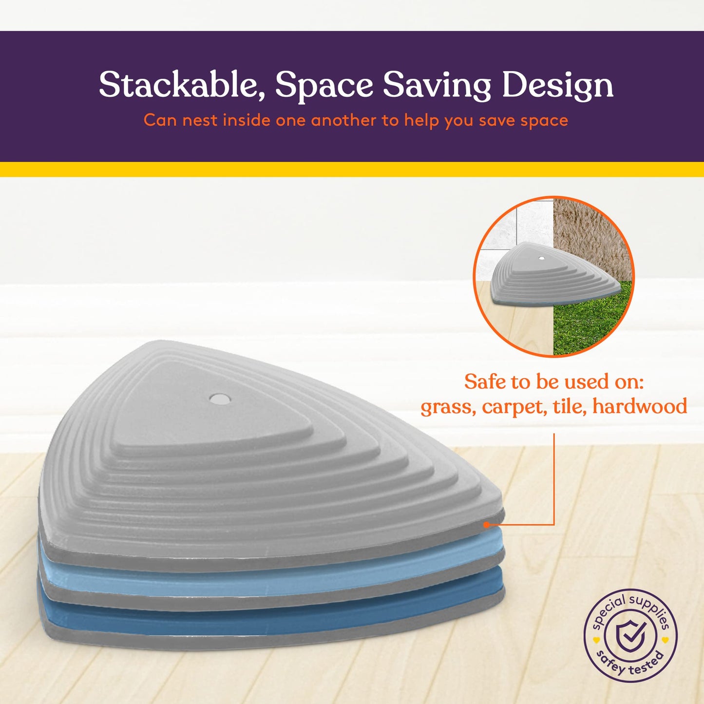 Special Supplies 10 Stepping Stones For Kids Indoor And Outdoor Balance Blocks Promote Coordination, Balance Strength Child Safe Rubber, Non-Slip Edging (Ocean)