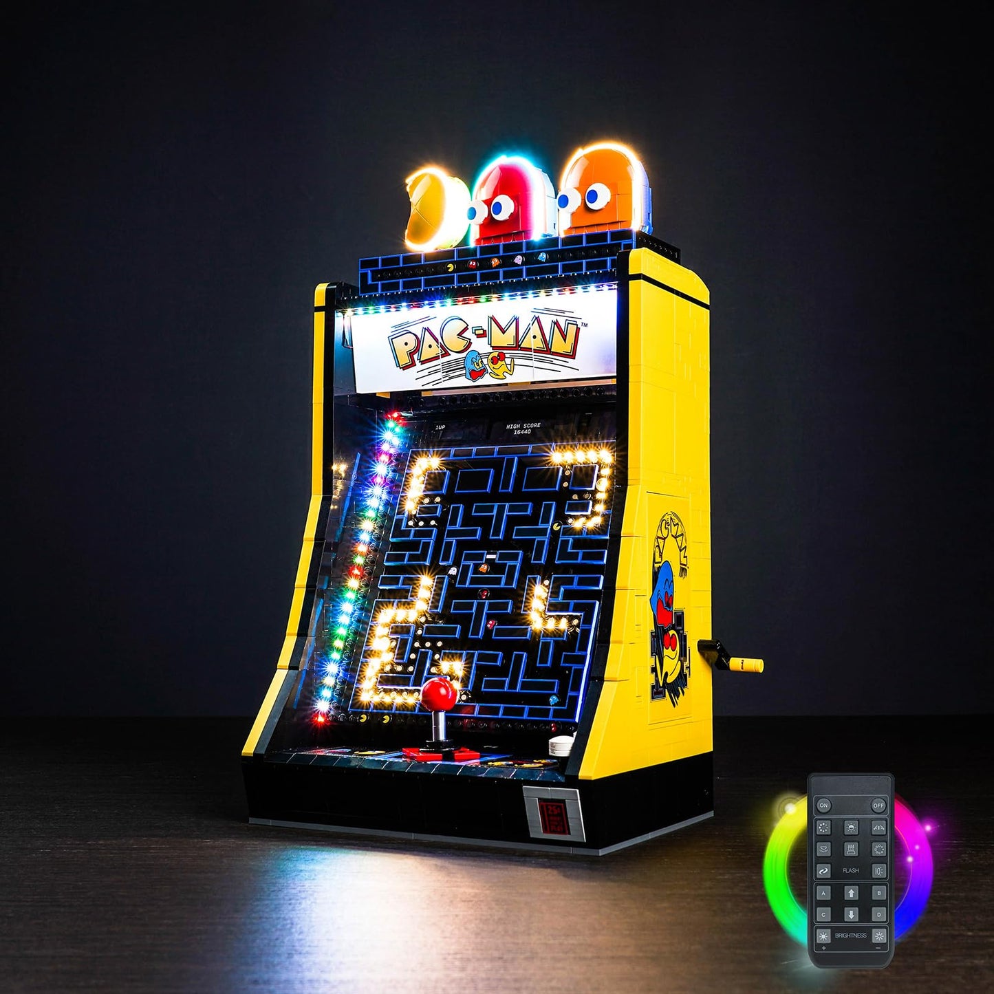 Brickbling Led Light Kit Compatible With Lego Pac-Man Arcade 10323, Remote Control Version Lighting Compatible With Lego 10323-N
