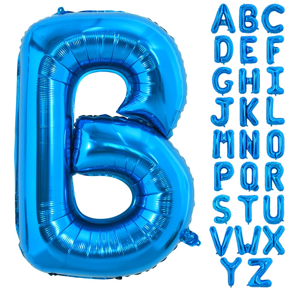 Toniful 40 Inch Large Blue Letter B Balloons Giant Alphabet Letter Balloons,Foil Mylar Big Balloons For Birthday Party Anniversa