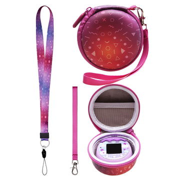 Ltgem Case Compatible With Tamagotchi Pix/Tamagotchi Original/Tamagotchi Nano X/Tamagotchi Hello Kitty/Tamagotchi Uni,Protective Carrying Electronic Pets Case With Lanyard Neck Strap(Purple)