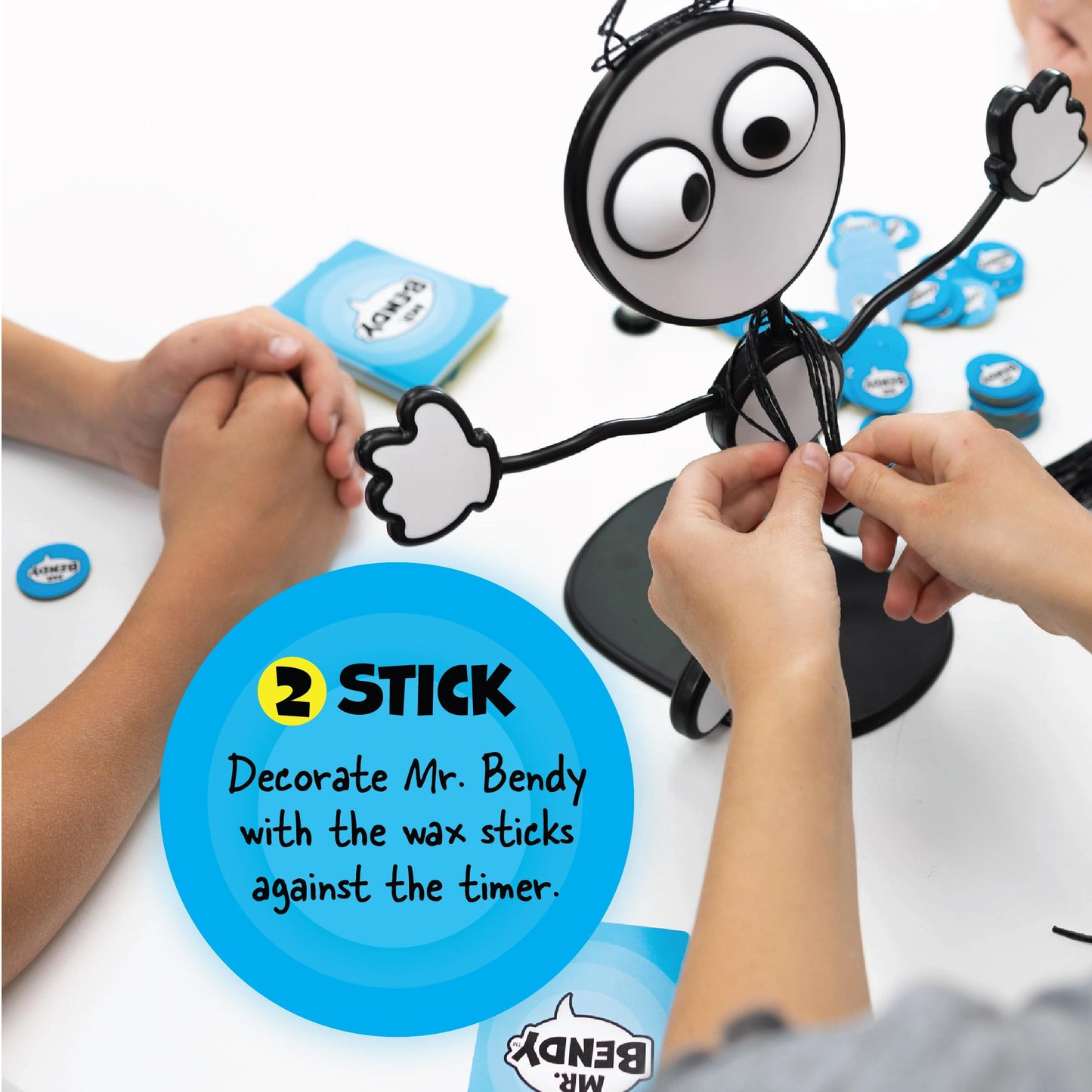 Fat Brain Toys Mr. Bendy Party Game - Craft, Bend & Guess! One Size, Black, Plastic, Model FA408-1