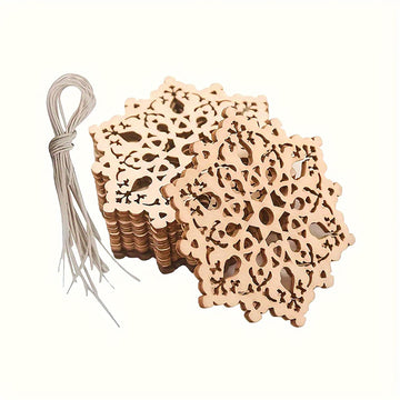 Cliths 10Pcs Wooden Snowflake Ornaments For Diy Crafts |Christmas Tree Decorations Wooden Snowflake Pieces For Painting, Holiday