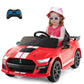 Costzon Ride on Car  12V Licensed Ford Mustang Shelby GT500 Kids' Electric Vehicles w/Remote Control  USB Port  Radio  Music  Player  High Low Speed & Soft Start  Racing Kids Car for Toddlers (Red)