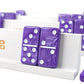Vovotuzzi Dominos Set For Adults, Double 6 Dominoes Set With 4 Domino Wooden Racks, Marble Purple Dominos For Kids And Adults Wi