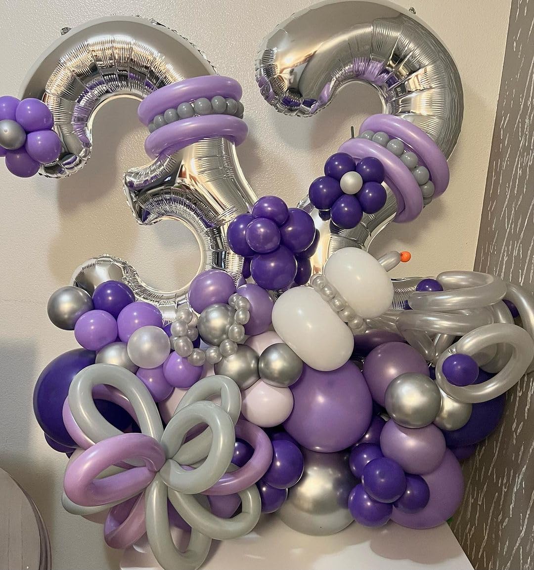 3 Number Balloons Silver 3 Balloons Number 40 Inch Number 3 Foil Mylar Balloons For 3 Birthday Anniversary Events Party