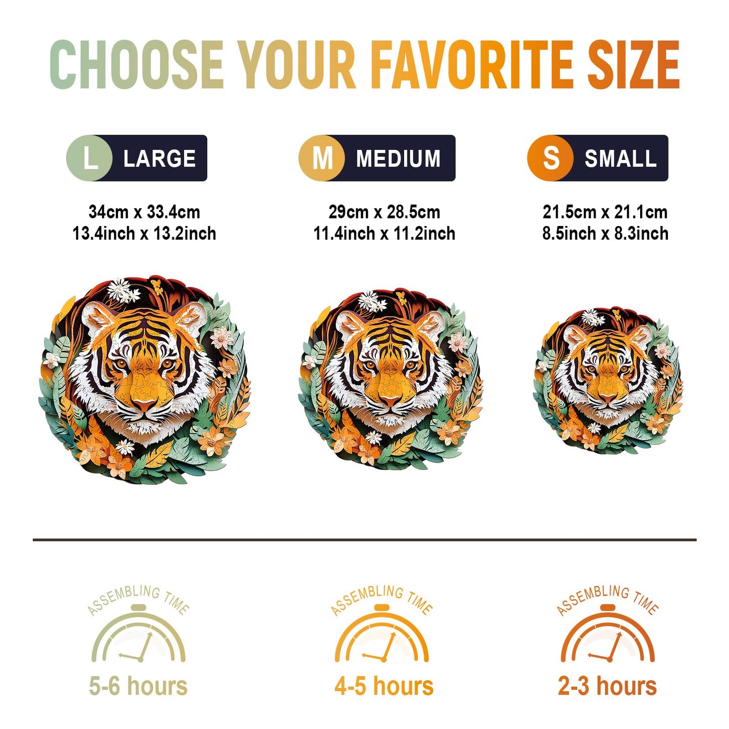 Wooden Puzzles for mature-themeds  Unique Animal Shaped mature-themed Puzzle  King of The Forest Wooden Jigsaw Puzzles mature-themed  Challenging Creative Gifts Family Games 13.4 * 13.2in 270pcs