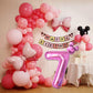 40 Inch Hot Pink Number 7 Balloon & Mini Mouse Head Balloon, 7Th Birthday Party Decoration Balloons, Cartoon Mouse Birthday Part