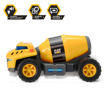 Cat Construction Toys, Future Force Cement Mixer Toy, With Lights And Sounds, Ages 3+ Yellow - Electro-Power Sounds, Next-Gen Glow Effects, Articulated Features - Indoor/Outdoor Play!