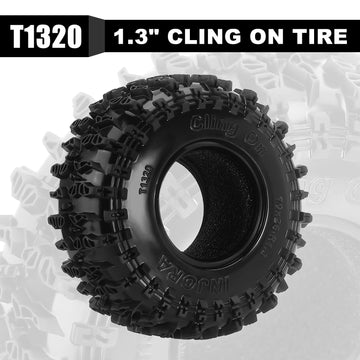 INJORA 1.3''Tires -S5 Cling On Tires 70 * 26mm for SCX24 TRX4M AX24 1/18 1/24 Micro Crawler,T1320