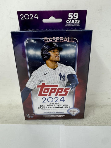 Topps 2024 Baseball Trading Cards, 59 Cards, Series 2 Hanger Pack, Navy/Red/White