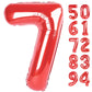 Red 7 Balloon, Number Balloon 40 Inch, Red Party Decorations, 7Th Balloon Number, Red Seven Iron Man Ladybug Spiderman Birthday