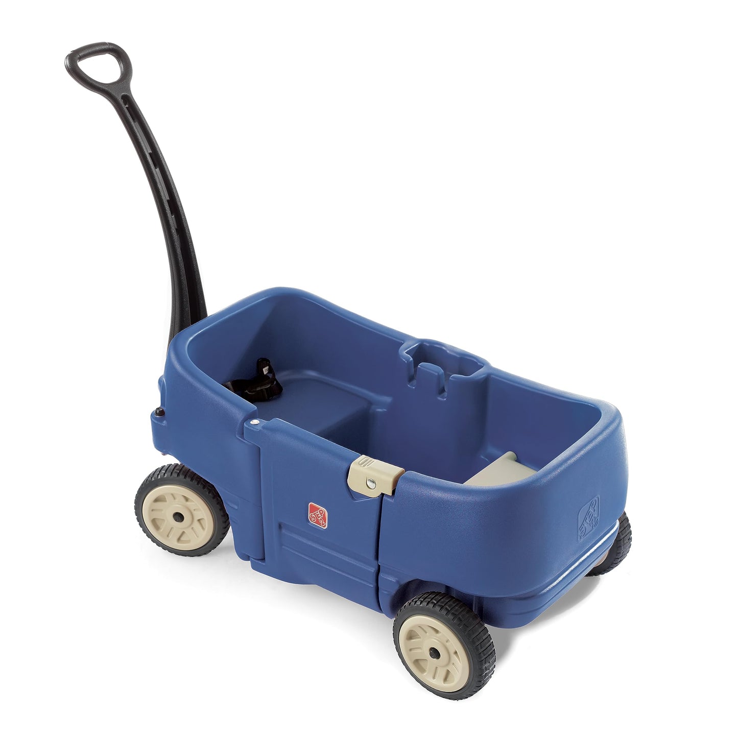 Step2 Wagon for Two Plus, Durable Plastic Ride-On Toy, Denim Blue, Max Weight 75 lbs., For Toddlers 1.5-5 Years Old, Model 708300