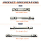 Hoplex 2Pcs Stainless Steel Drive Shaft Universal Joint Driveshaft For 1/18 Rc Rock Crawler Axial Utb18 Capra Unlimited Trail Bu