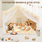 Piikago Kids Play Tent With Mat - Kids Tent Indoor With Star Lights And Flags, Toddler Tent For Kids Ages 3-8, Kids Playhouse Fo