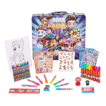 Innovative Designs Nickelodeon Paw Patrol The Movie Deluxe Activity Set With Carrying Tin, Coloring Sheets, Tattoos, Stickers, & Art Supplies