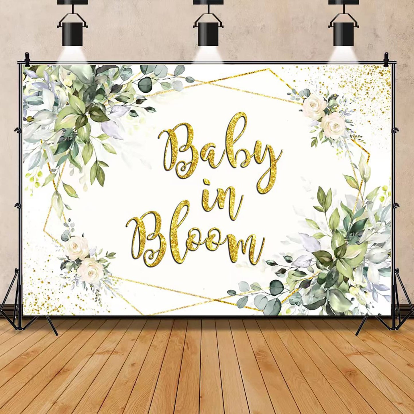 Sage Green Baby Shower Decorations For Boy Girl Sage Green Balloon Garland Kit,Baby In Bloom Backdrop Banner,Eucalyptus Cake Toppers,Greenery Olive Boho Rustic Gender Reveal Neutral Welcome Baby Party